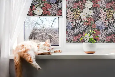 Rollo lichtundurchlässig Bunte Blumen