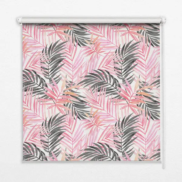 Rollo lichtundurchlässig Rosa und schwarze Blätter