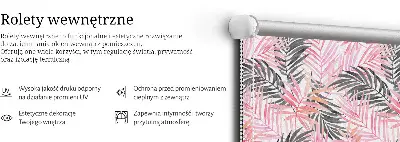 Rollo lichtundurchlässig Rosa und schwarze Blätter