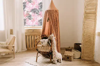 Rollo lichtundurchlässig Rosa und schwarze Blätter