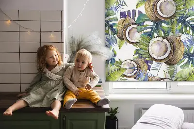 Fenster rollo Kokosnüsse und ihre Blätter