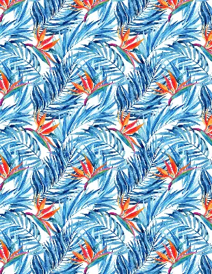 Rollo lichtundurchlässig Blaue Blätter