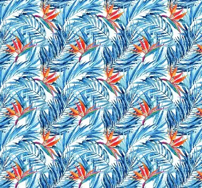 Rollo lichtundurchlässig Blaue Blätter