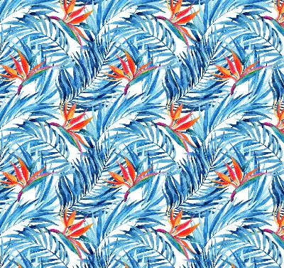 Rollo lichtundurchlässig Blaue Blätter