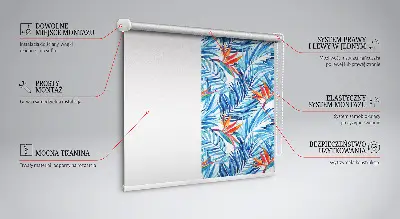 Rollo lichtundurchlässig Blaue Blätter