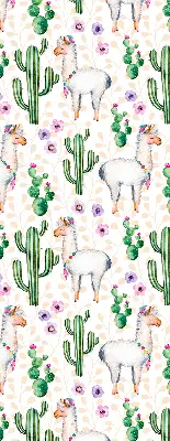 Fenster rollo Lamas und Kakteen
