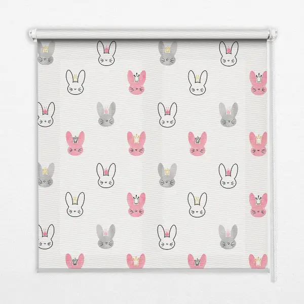 Fenster rollo Bunte Kaninchen mit Kronen