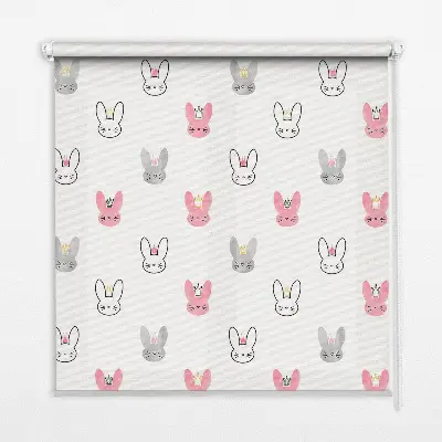 Fenster rollo Bunte Kaninchen mit Kronen