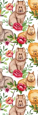 Fenster rollo Hunde zwischen den Blumen