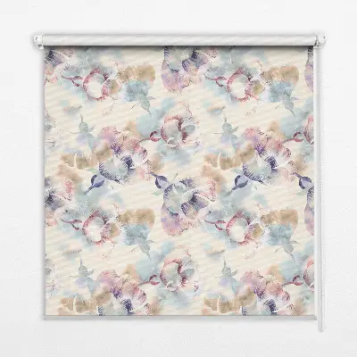 Fenster rollo Bunte bemalte Blumen