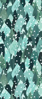 Rollo lichtundurchlässig Wald und fallender Schnee