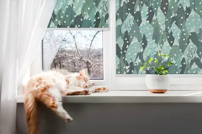 Rollo lichtundurchlässig Wald und fallender Schnee