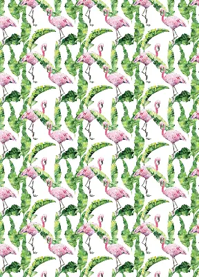 Rollo lichtundurchlässig Flamingos bei den Blättern