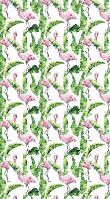 Rollo lichtundurchlässig Flamingos bei den Blättern