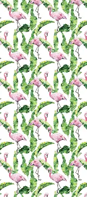 Rollo lichtundurchlässig Flamingos bei den Blättern
