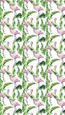 Rollo lichtundurchlässig Flamingos bei den Blättern