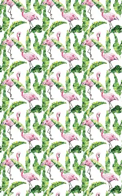 Rollo lichtundurchlässig Flamingos bei den Blättern
