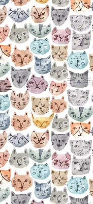 Verdunkelungsrollo Bunte Katzengesichter