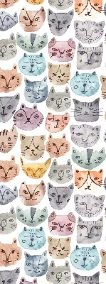 Verdunkelungsrollo Bunte Katzengesichter