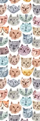 Verdunkelungsrollo Bunte Katzengesichter