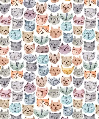 Verdunkelungsrollo Bunte Katzengesichter