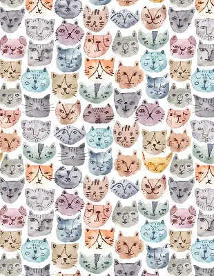 Verdunkelungsrollo Bunte Katzengesichter