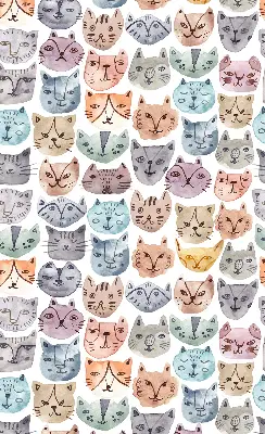 Verdunkelungsrollo Bunte Katzengesichter
