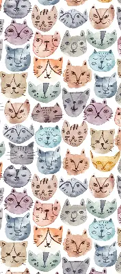 Verdunkelungsrollo Bunte Katzengesichter