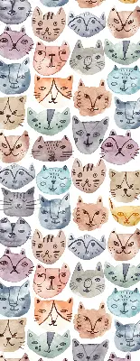 Verdunkelungsrollo Bunte Katzengesichter