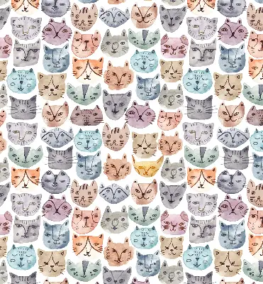 Verdunkelungsrollo Bunte Katzengesichter