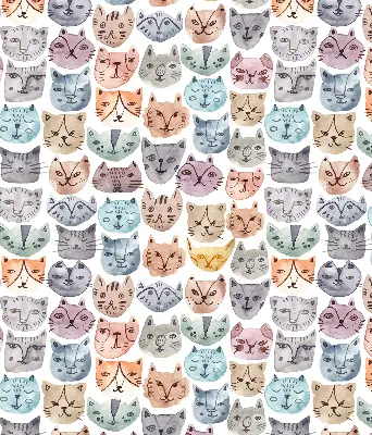 Verdunkelungsrollo Bunte Katzengesichter