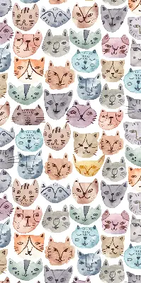 Verdunkelungsrollo Bunte Katzengesichter