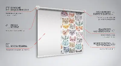Verdunkelungsrollo Bunte Katzengesichter