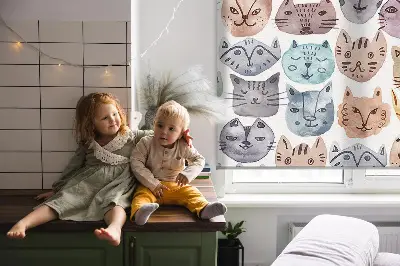 Verdunkelungsrollo Bunte Katzengesichter