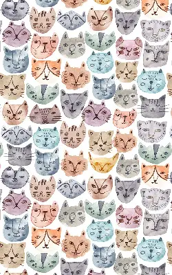 Verdunkelungsrollo Bunte Katzengesichter