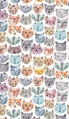 Verdunkelungsrollo Bunte Katzengesichter