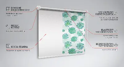 Fenster rollo Grüne Blumen