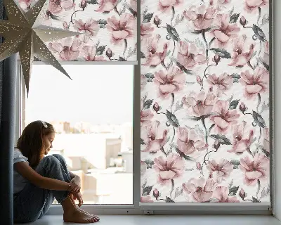 Verdunkelungsrollo Rosa Blüten