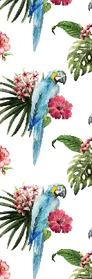 Rollo lichtundurchlässig Papagei auf Blumen