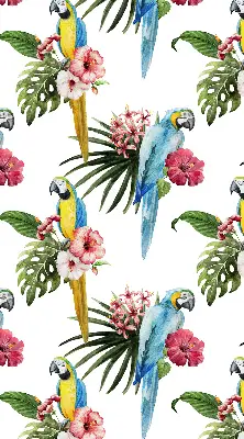 Rollo lichtundurchlässig Papagei auf Blumen