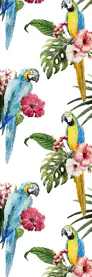 Rollo lichtundurchlässig Papagei auf Blumen