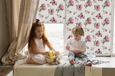 Rollo lichtundurchlässig Rosa Blume