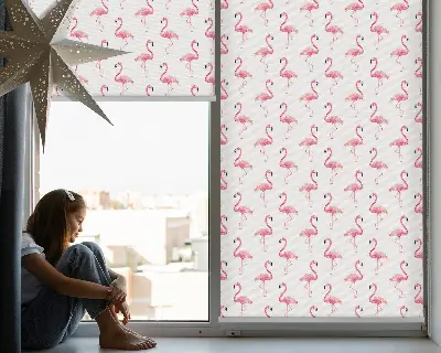 Fenster rollo Flamingos