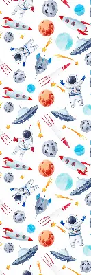 Fenster rollo Raketen, Kosmonauten, Planeten und UFOs