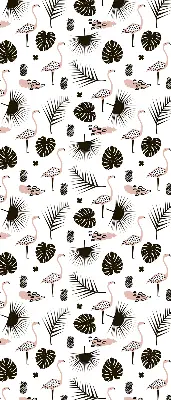 Fenster rollo Flamingos und Blätter
