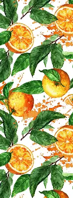 Rollo lichtundurchlässig Orangen und Blätter