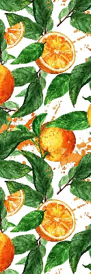 Rollo lichtundurchlässig Orangen und Blätter