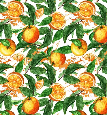 Rollo lichtundurchlässig Orangen und Blätter