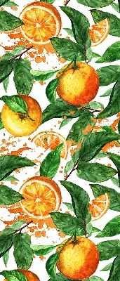 Rollo lichtundurchlässig Orangen und Blätter