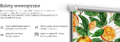 Rollo lichtundurchlässig Orangen und Blätter